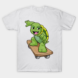 Turtle with Shell as Skater with Skateboard T-Shirt